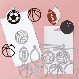 Estêncil em relevo para esportes cartão temático, corte de cartão morre, badminton, tênis, futebol, voleibol, basquete, gravação - Image 4