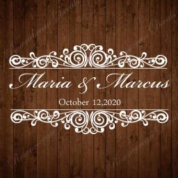 Adesivo customizado com nome e data para casamento, decoração em vinil, decalque para dança de casamento, nome do noivado 4490 - Image 3