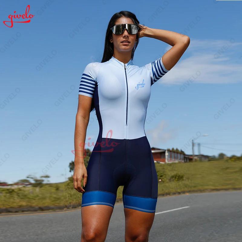 GIVELO Mulher Roupas de Ciclismo Manga Curta Esportes Conjunto de Ciclismo Ropa Ciclismo Conjunto de Camisa de Ciclismo Roupas de Bicicleta - Image 1