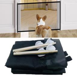 Cerca dobrável malha respirável cão, animais de estimação e segurança infantil Gates, Pet Barreira para escadas, portas, corredores, interior e exterior - Image 4