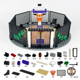 Esportes basquete tribunal piso conjunto bloco de construção basquete montado blocos modelo brinquedo diy aniversário presentes natal - Image 5