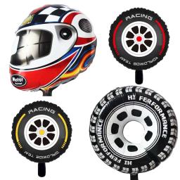 Racing Car Theme Foil Balões Car Wheel Capacete Eventos esportivos Corrida Car Party Supplies Decoração Boy Aniversário Checkered Corrida - Image 2