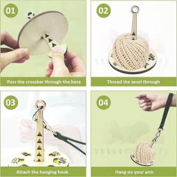 Suporte De Fio De Madeira Spinning Com Alça De Pulso, Ferramentas De Tricô, Acessórios De Crochet, Costura DIY, Carretel De Rosca, Enrolador De Bola De Lã - Image 1