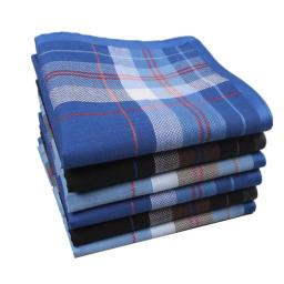 3 pçs 43x43cm 100% algodão clássico xadrez impresso lenços masculinos suor rosto toalhas bolso quadrados para ternos - Image 1
