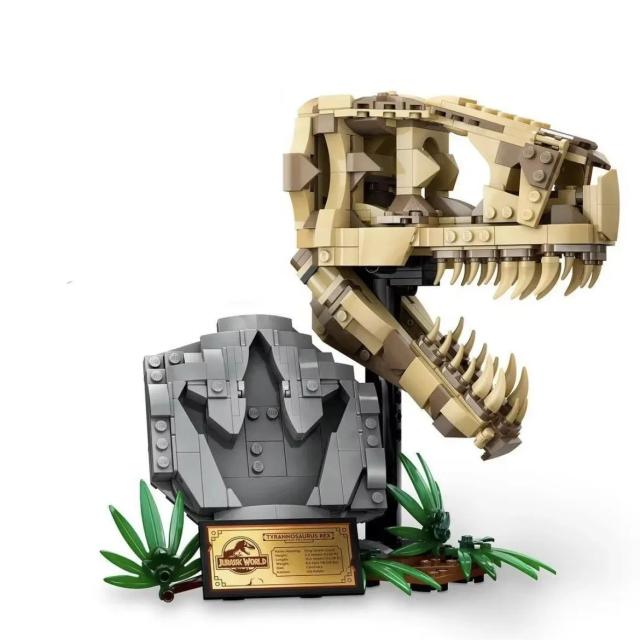 Fósseis de Dinossauros para Crianças: Modelo Educativo do Crânio do T-rex com 577 Blocos de Montagem 76964, Brinquedo Interativo 2024