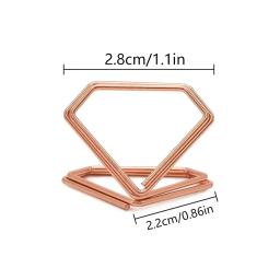 Diamante Forma Metal Memo Titular, Tabela Placecard, Photo Clip, Card Display Stand, Casamento Tabela Número Stands, 10pcs - Image 2