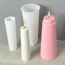 Molde de vela cilíndrica de silicone, artesanato artesanal DIY, tira longa, sabão de aromaterapia cônica, decoração caseira - Image 6