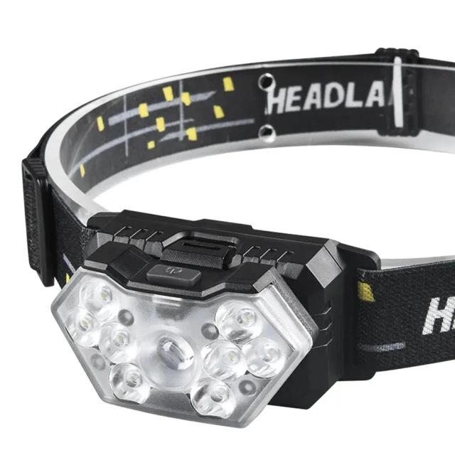 Lanterna Portátil USB Recarregável com Sensor de Movimento e 9 LEDs - Ideal para Pesca, Camping e Atividades ao Ar Livre