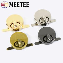 2/5 pçs meetee 25mm sacos de metal fecho de bloqueio redondo fundição torção mortise fechaduras fivela diy bolsa lockstitch fivelas acessório - Image 1