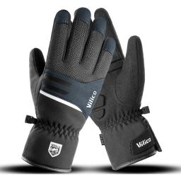 Luvas de motocicleta espessadas e à prova de vento para homens, impermeável, esqui, acampamento, bicicleta, ciclismo, veículo elétrico, quente, inverno - Image 1