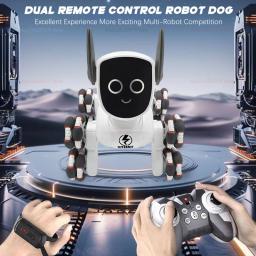 Cão Mecânico com Controle Remoto de Oito Rodas 2.4G 4WD 360 °   Cão robótico de música dinâmica com demonstração de uma tecla de rotação para crianças, animais de estimação e brinquedos - Image 1