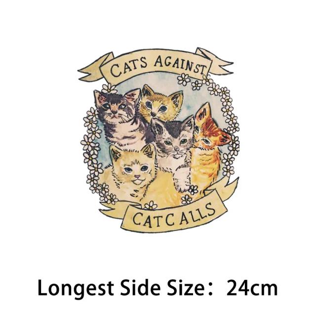Adesivos de Transferência Térmica com Animais de Desenhos Animados Vintage para Projetos DIY e Capa de Sofá Lavável