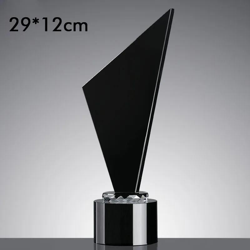 Troféu De Estilo De Lâmina De Cristal Personalizado, Prêmio De Honra Negra, Decoração De Casa, Lembrança, Prêmio De Alta Qualidade - Image 1