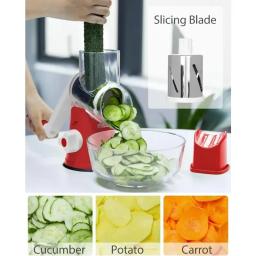 Fatiador Vegetal Portátil Multifuncional, 3in 1, Ralador com 3 Rolos Sharp, Triturador De Queijo, Ferramentas De Cozinha - Image 3