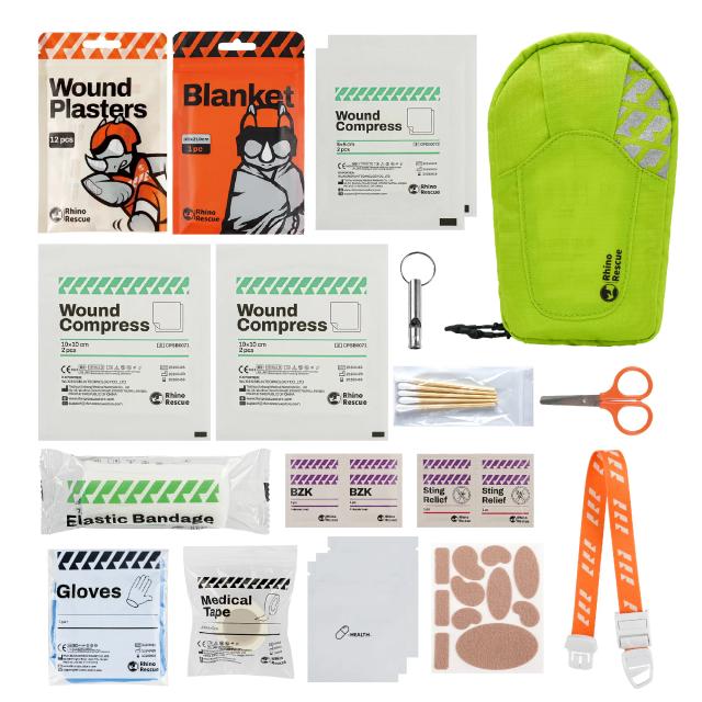 Kit de Primeiros Socorros para Acampamento e Emergências com Bolsa à Prova d'Água e Equipamentos de Sobrevivência Essenciais