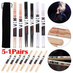 Baquetas de ponta de madeira para bateria acústica e eletrônica, leve e Pitch, American Bege, 5A, 7A, 1-5 pares - Image 1