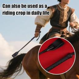 Chicote de couro genuíno de alta qualidade - 40 cm, adequado para treinamento equestre e acessórios de equitação, artefato de treinamento - Image 3