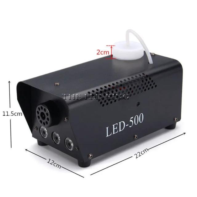Máquina de Fumaça de 500W com Luzes LED RGB e Controle Remoto Sem Fio - Ideal para Festas em Casa e KTV