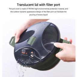 Panela dobrável acampamento panelas 2.5l panelas ao ar livre chaleira de água de silicone pan pot viagem caminhadas piquenique utensílios de mesa equipamentos - Image 5