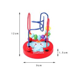 Montessori Educational Math Toy para crianças, brinquedos de madeira, círculos grânulo, labirinto de arame para crianças, quebra-cabeças de madeira - Image 6