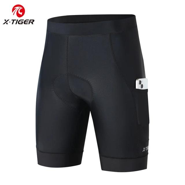 X-TIGER Calções de Ciclismo Masculino 5D Acolchoado Respirável com Bolsos Reflexivos