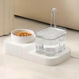 Automático Pet Water Fountain e Food Bowl Set, Mute Drinker, distribuidor elétrico de água, 2 em 1, 1000ml, 33.8oz - Image 3