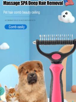 Aço inoxidável dupla face Dematting pente para Pet, profissional Dog Grooming escova, desembaraçar e derramamento - Image 2