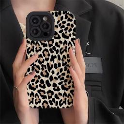 Capa de Silicone Leopardo Vaca para iPhone, Capa à Prova de Choque Suave, Criativa, 13, 15, 14, 13 Pro Max, 11, 12 Mini, SE, 7, 8 Plus, X, XR, XS, MAX - Image 4
