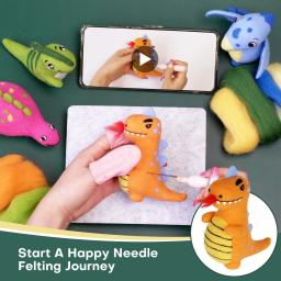 Agulha Felting Starter Kit com Instruções e Outras Ferramentas para Iniciantes, Artesanato DIY Suprimentos, Dinossauro - Image 5