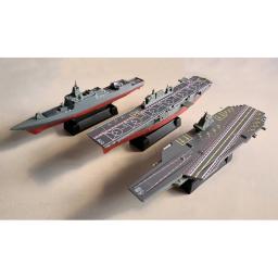 4D Montado Navio de Guerra Modelo, Anfíbio Aircraft Carrier Toy, China 055 Destroyer 075 Navio, Puzzle Militar, Coleções DIY, 8Pcs - Image 4