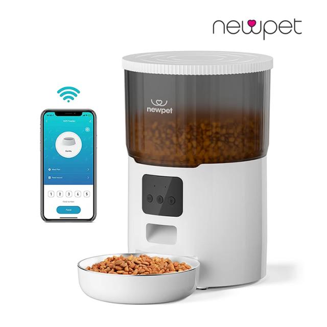 Alimentador Automático Inteligente Newpet com Controle Remoto e WiFi para Gatos e Cães