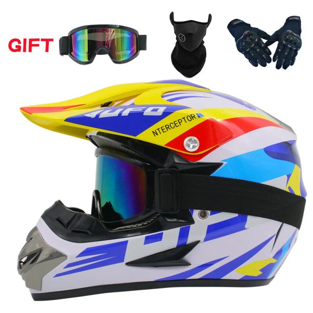 Capacete Off-Road para Motocicleta e Motocross com 3 Peças - Ideal para Downhill e Aventura