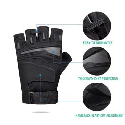 YANBIGUO 1 par de luvas sem dedos para moto motocicleta ciclismo escalada caminhadas caça - Image 4