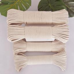 Mão natural tecido mastro para decoração de tapeçaria, corda de algodão, corda de puxar tenda, DIY artesanato têxtil, Corespin Cordas, 1.5-20mm - Image 1
