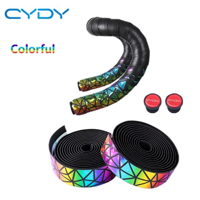Guiador de Bicicleta Cydy com Fita Colorida PU + EVA - Acessórios para Ciclismo de Estrada com Alças e Capa para Roda