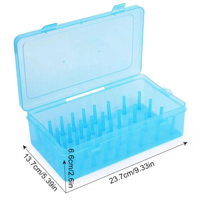 Organizador Transparente para Linhas de Costura com 42 Eixos - Estojo Prático para Bobinas e Acessórios de DIY