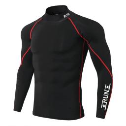 Correndo compressão t camisa de treinamento de ginásio dos homens camisas de secagem rápida camisetas de fitness musculação topos masculino esportes wear - Image 3