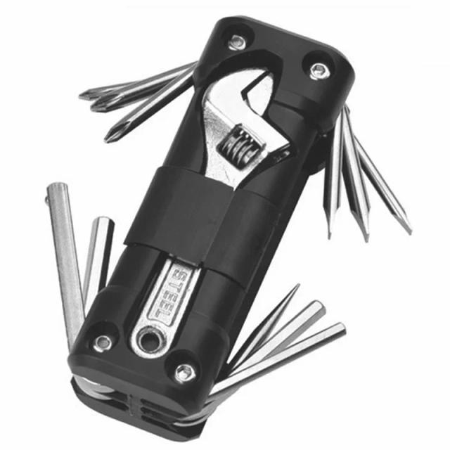 Conjunto de Ferramentas Multitool para Motocicletas e Bicicletas: Kit de Reparo para Pneus com Chave de Fenda e Acessórios para Ciclismo na Estrada e MTB