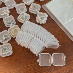 Mini caixa de armazenamento de plástico transparente estojo de jóias organizador de armazenamento transparente armazenamento portátil multifuncional 40pcs por conjunto - Image 1