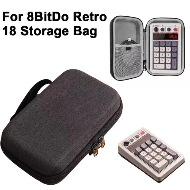 Saco de Armazenamento EVA Duro para Teclado Numérico 8BitDo Retro 18 - Estojo Protetor à Prova de Choque