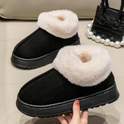 2025 de alta qualidade da moda feminina botas de neve fofo pelúcia pele do falso chinelos macios inverno interior confortável casa sapatos masculinos - Image 3