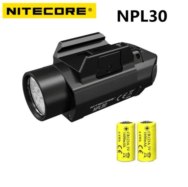 Lanterna Tática NITECORE NPL30 XP-G3 1200LM - Luz Universal para Armas com Bateria GR123A para Tiro e Caça