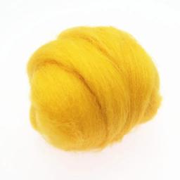 Fibra de lã para feltragem por agulha, feltragem úmida, fiação artesanal, materiais artesanais, série colorida amarela, 66S - Image 4