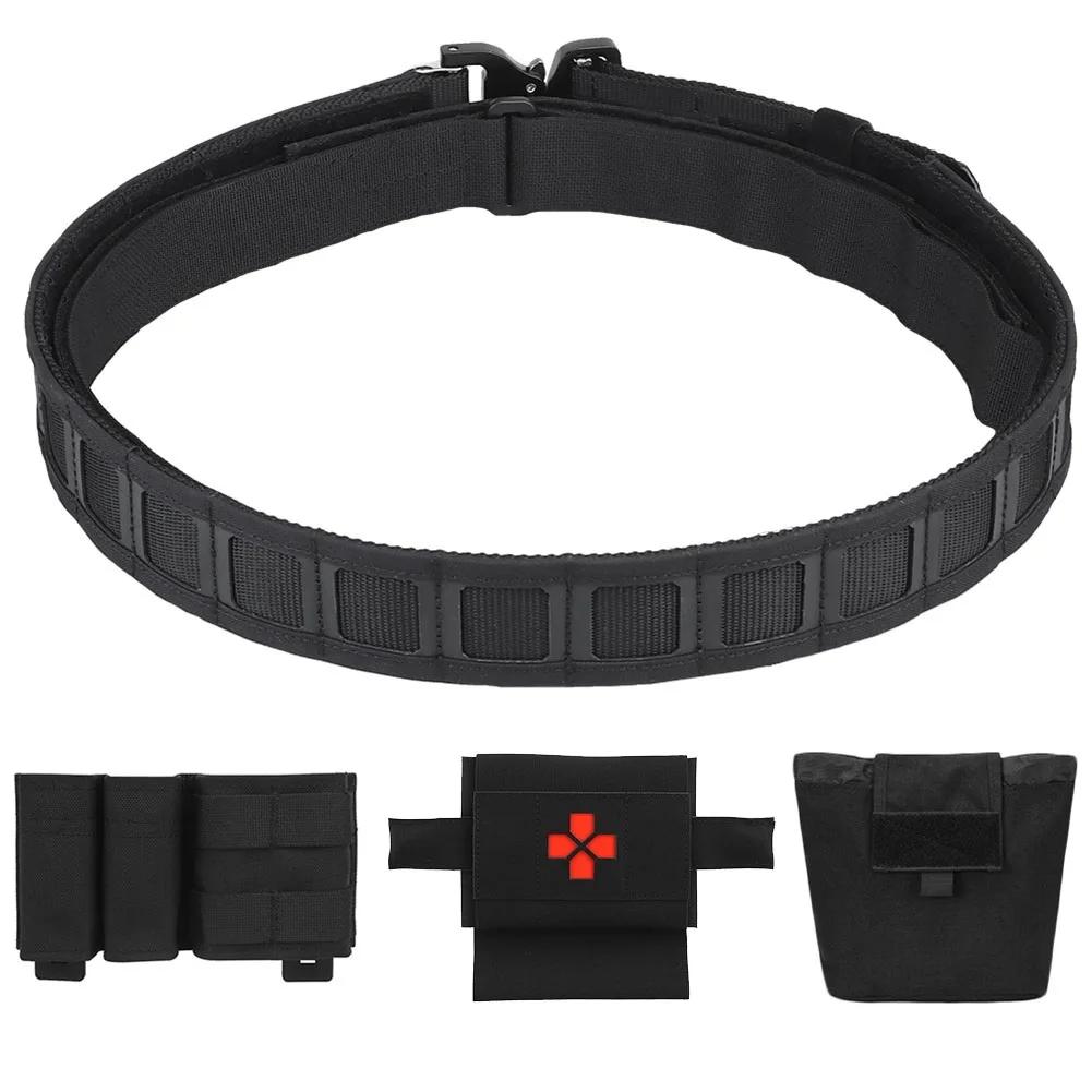 Conjunto de cinto modular tático com IFAK Medical Pouch, Dump Pouch, 5,56, 9mm Pouch, Battle Belt, Utility ajustável Dever Belt - Image 1