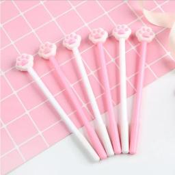 Gato bonito pata gel caneta com coração rosa, caneta assinatura, material de escritório, brinde promocional - Image 3