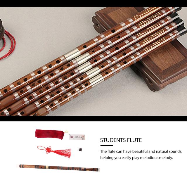 Flauta de bambu instrumento musical para estudantes iniciantes portátil brinquedo flauta chinesa durável resistente prático leve fácil de usar