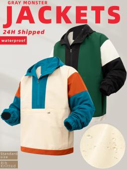 Capa de chuva leve para homens com bolsos, corta-vento para caminhadas, camping, pesca Jaquetas de desempenho ativo masculino - Image 2