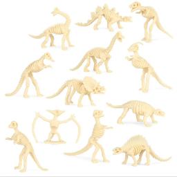 Novo 12pcs Dinossauro Brinquedos Fóssil Esqueleto Simulação Modelo Set Mini Action Figure Educacional Criativo Coleção Brinquedo Para Crianças - Image 2