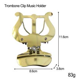 Metal trompete sino titular, clip de trombone profissional, peças douradas, março música stand, trompete - Image 5