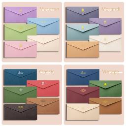 Envelope com selagem adesivos, papel presente vintage, carta escrita, cartão postal, cartão, convite de casamento, 5pcs - Image 2